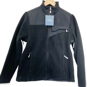Lands' End Womens S Thermacheck 300 Fleece Jacket Black Full Zip‎ Fall Gorpcore